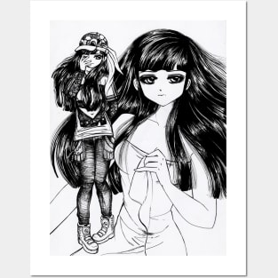 Drawing of Long Hair Girl 2010 Posters and Art